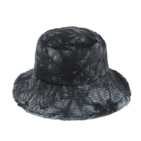 NWT Vince Camuto Tie Dye Raw Edge Cotton Bucket Summer Hat - Picture 2 of 3